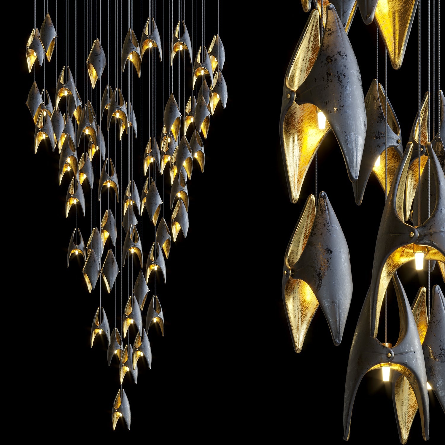 White Bird Orbit Chandelier