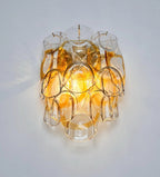 Murano Wall Lamp | 10 White Crostoli Glass | Set of 2