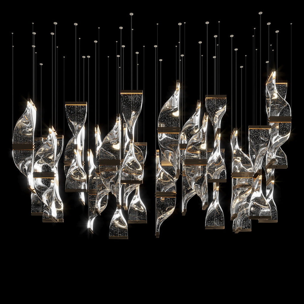 Crystal Twist Panel Chandelier