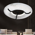 Glacera Modern Round Alabaster Dining Room Chandelier by Bling Lighting Studio