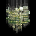Green Crystal Rain Chandelier