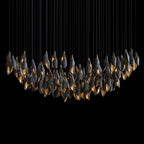 Black Gold Petal Cascade Chandelier