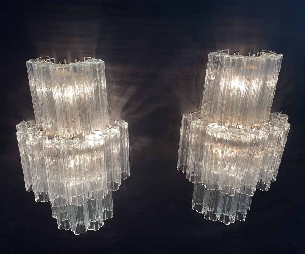 Murano Wall Lamp | 18 Clear Prism Glass | Set of 2