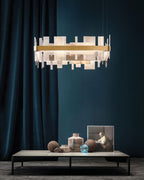 Long Cord Alabaster Ceiling Pendant Light Brushed Gold