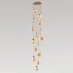 Moonshade Alabaster Disc Stairwell Lighting Chandelier