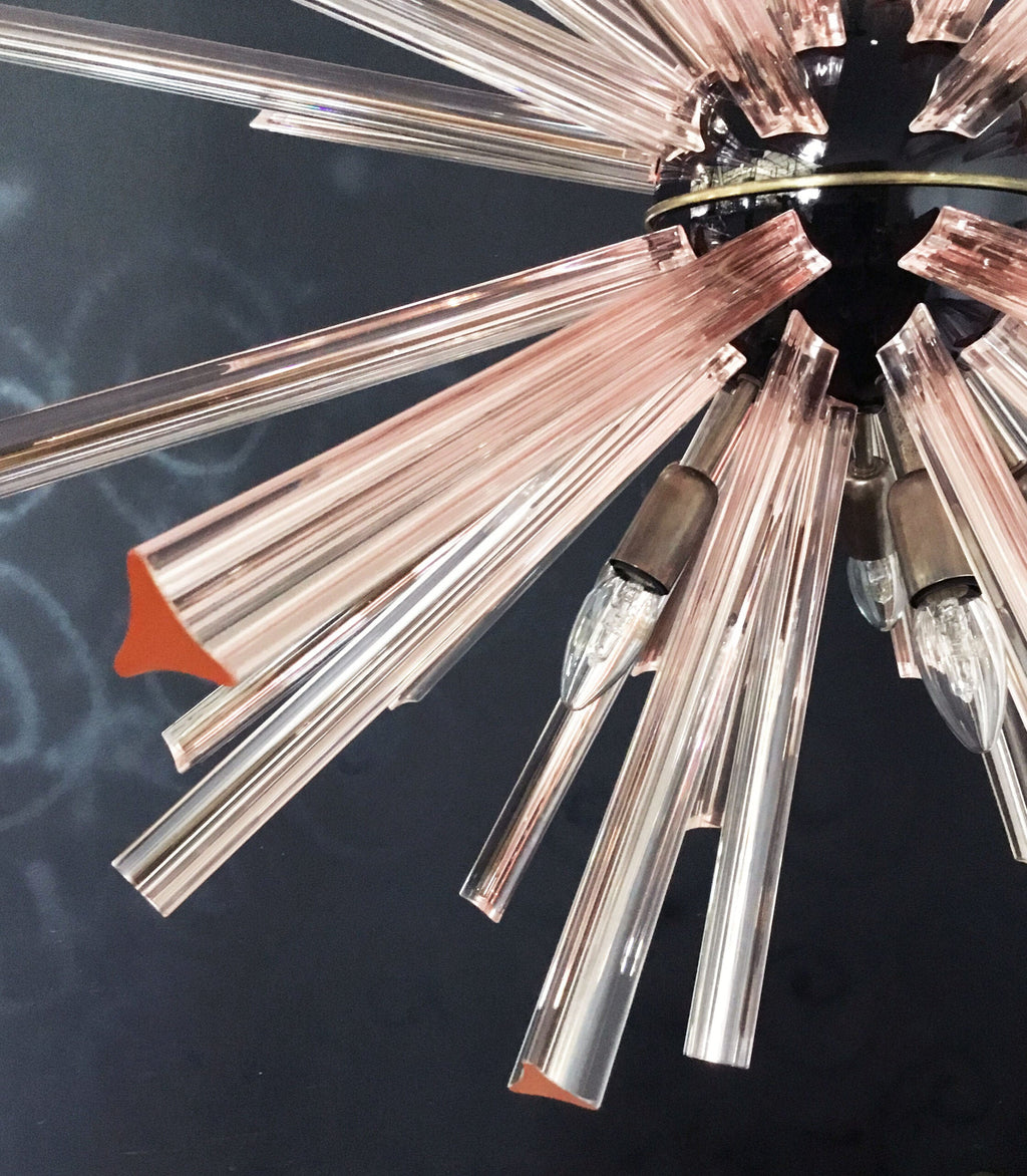 Murano Chandelier | 50 Pink Sputnik detail by Bling Lighting Studio