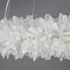 Premium 24-47 Inch Round Clear Geode Quartz Crystal Ring Pendant Light Modern Chandelier for Living Room product image