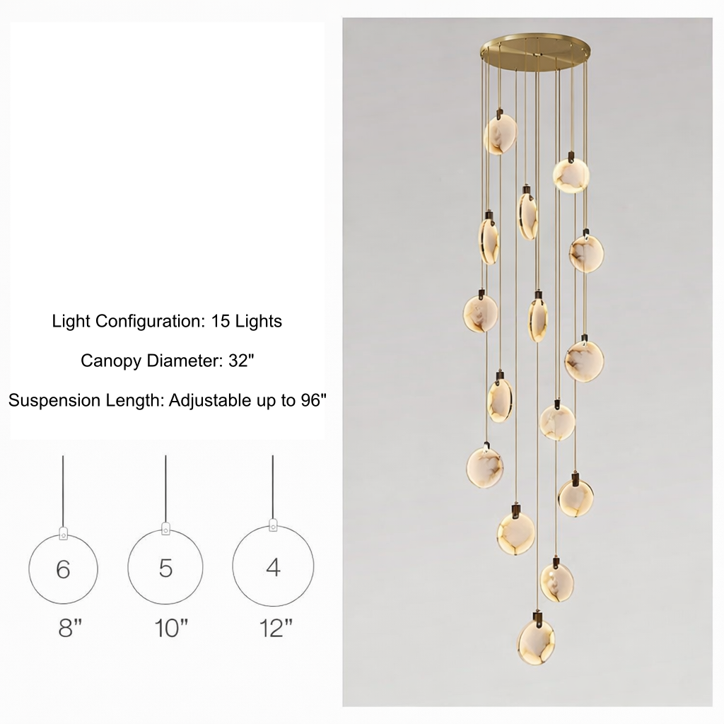 Moonshade Alabaster Disc Chandelier product image