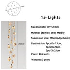 Moonshade Alabaster Disc Stairwell Lighting Chandelier