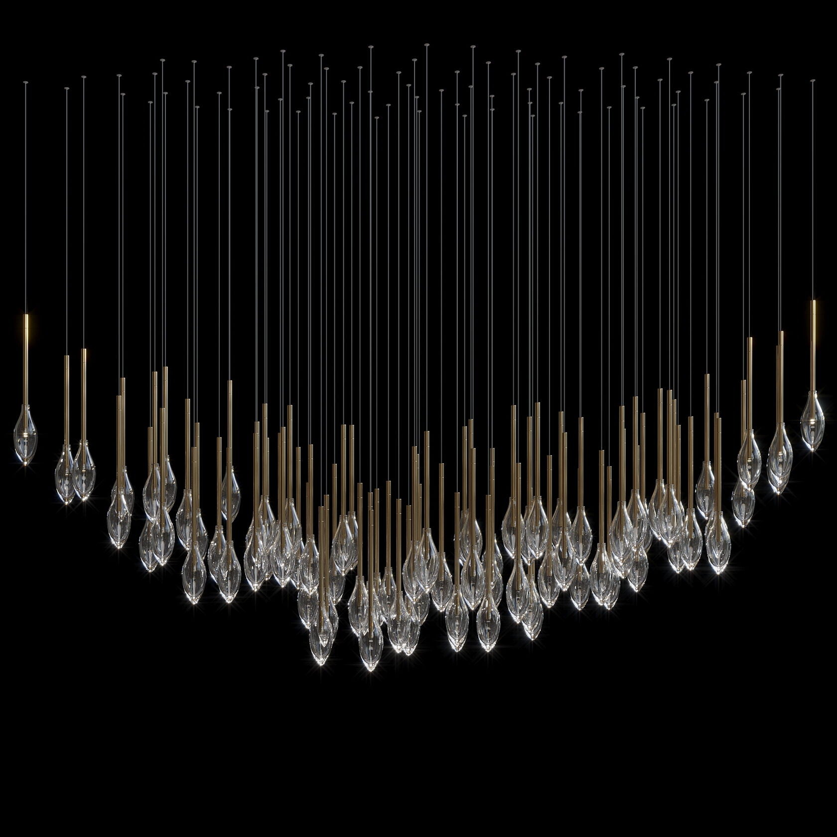 Crystal Raindrop Reed Chandelier