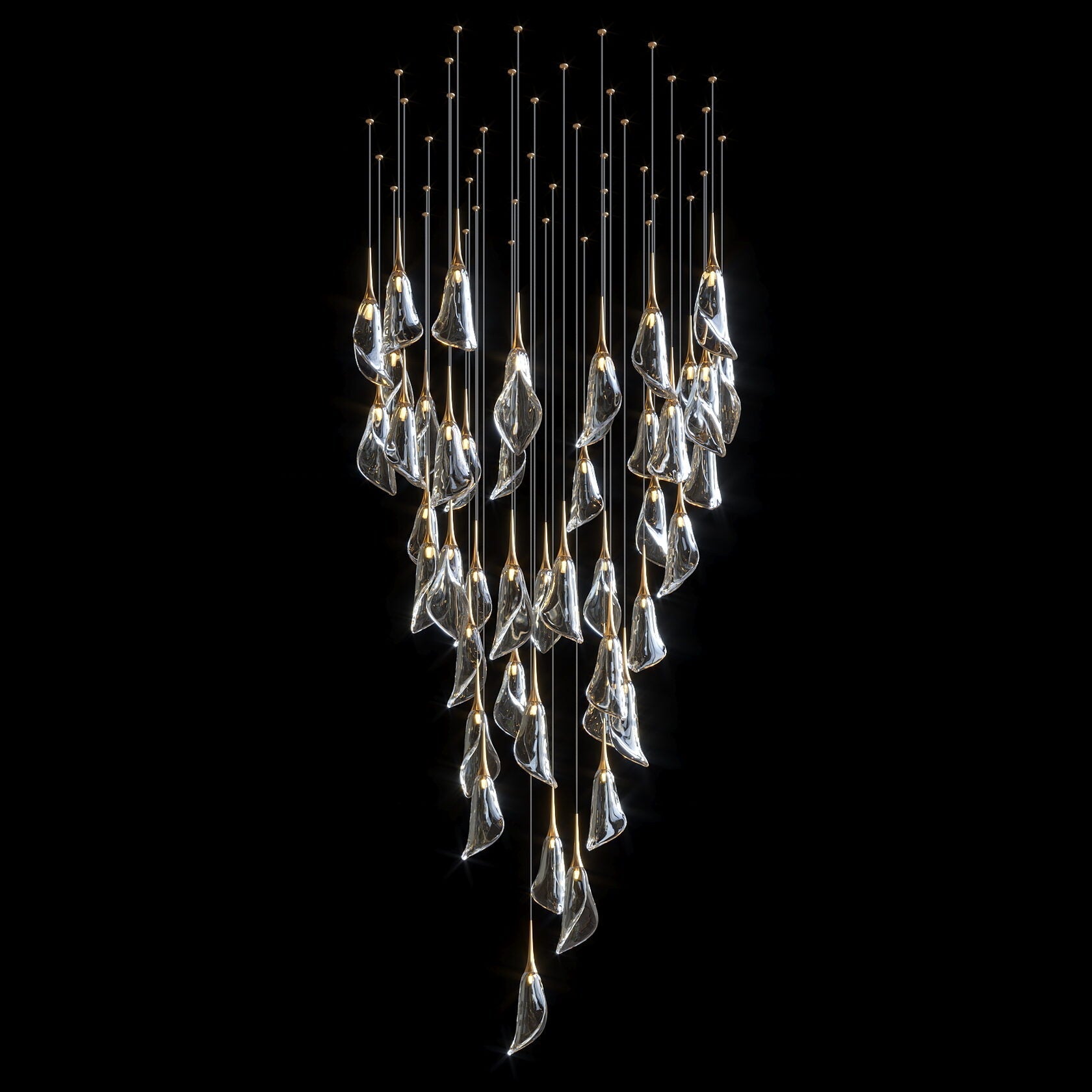 Crystal Petal Drop Chandelier