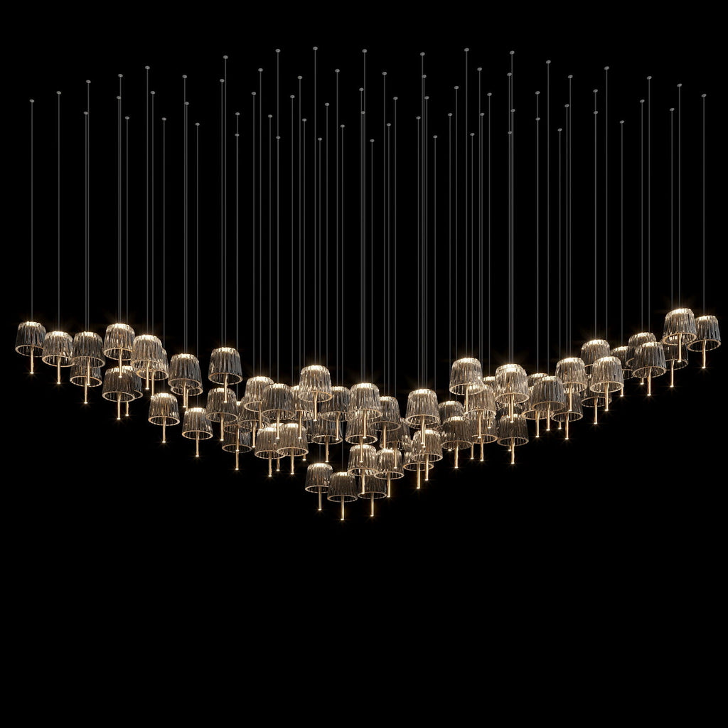 Smoke Fringe Shade Chandelier