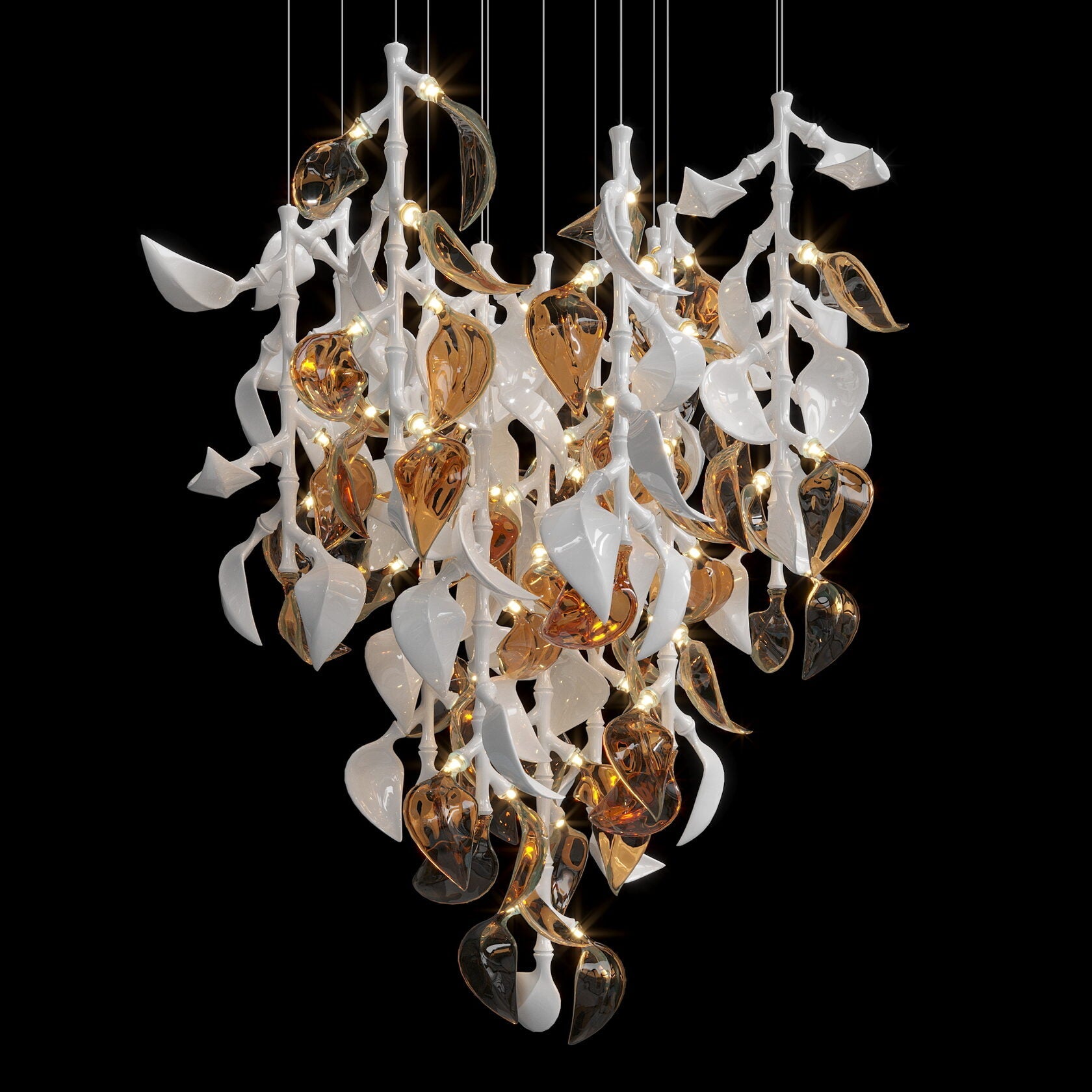 White Calla Cascade Chandelier