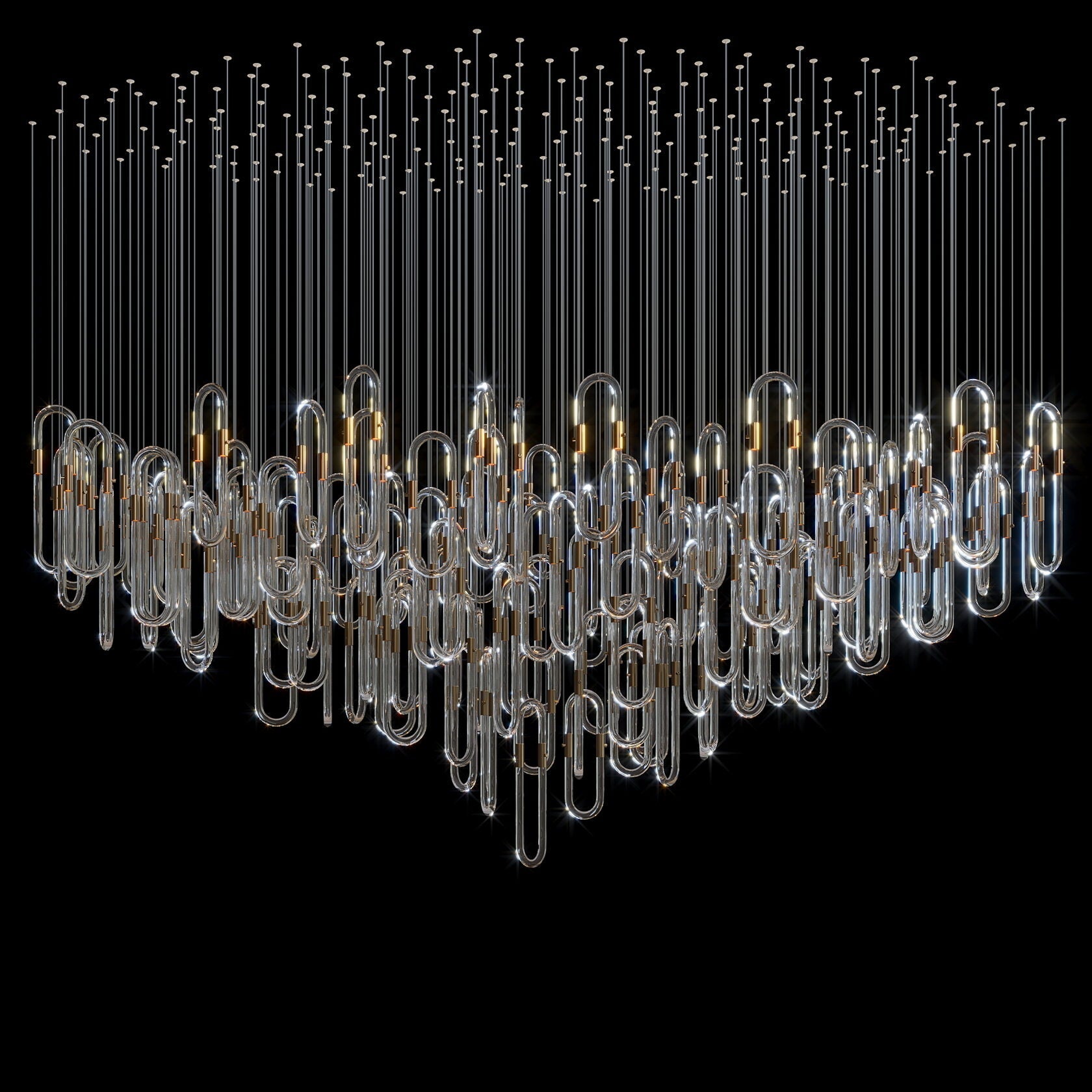 Glass Loop Waterfall Chandelier