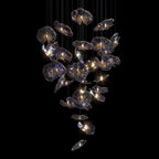 Smoke Glass Lily Cluster Chandelier