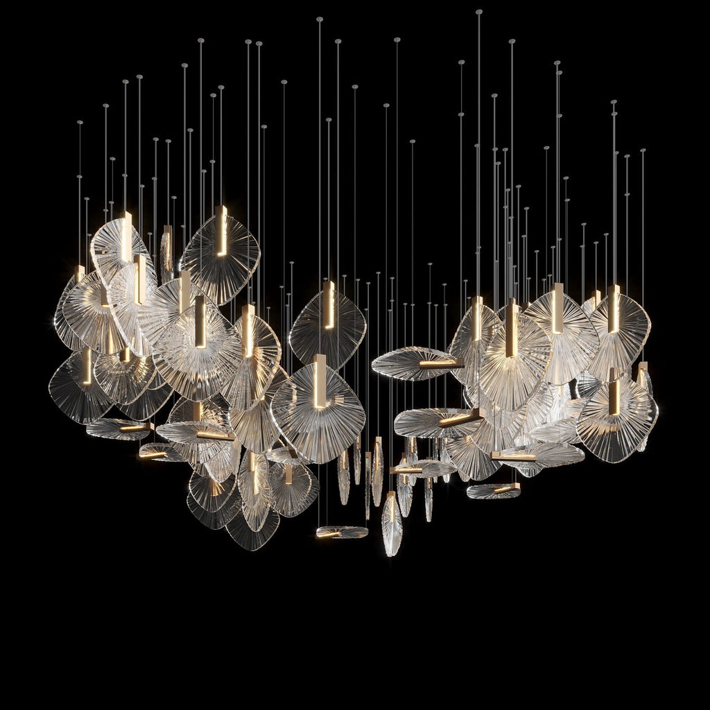 Crystal Disc Rain Chandelier