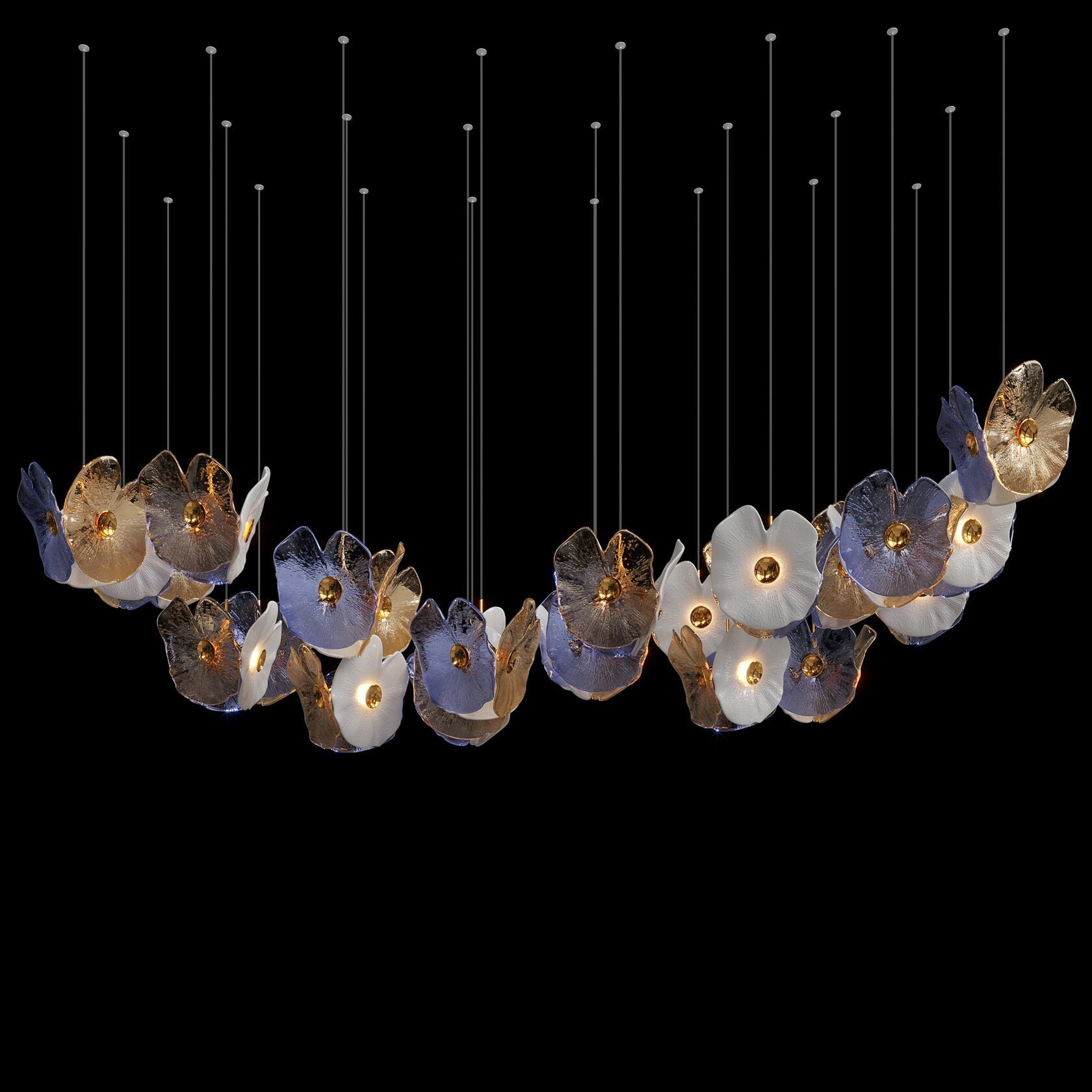 Frosted Blossom Cluster Chandelier