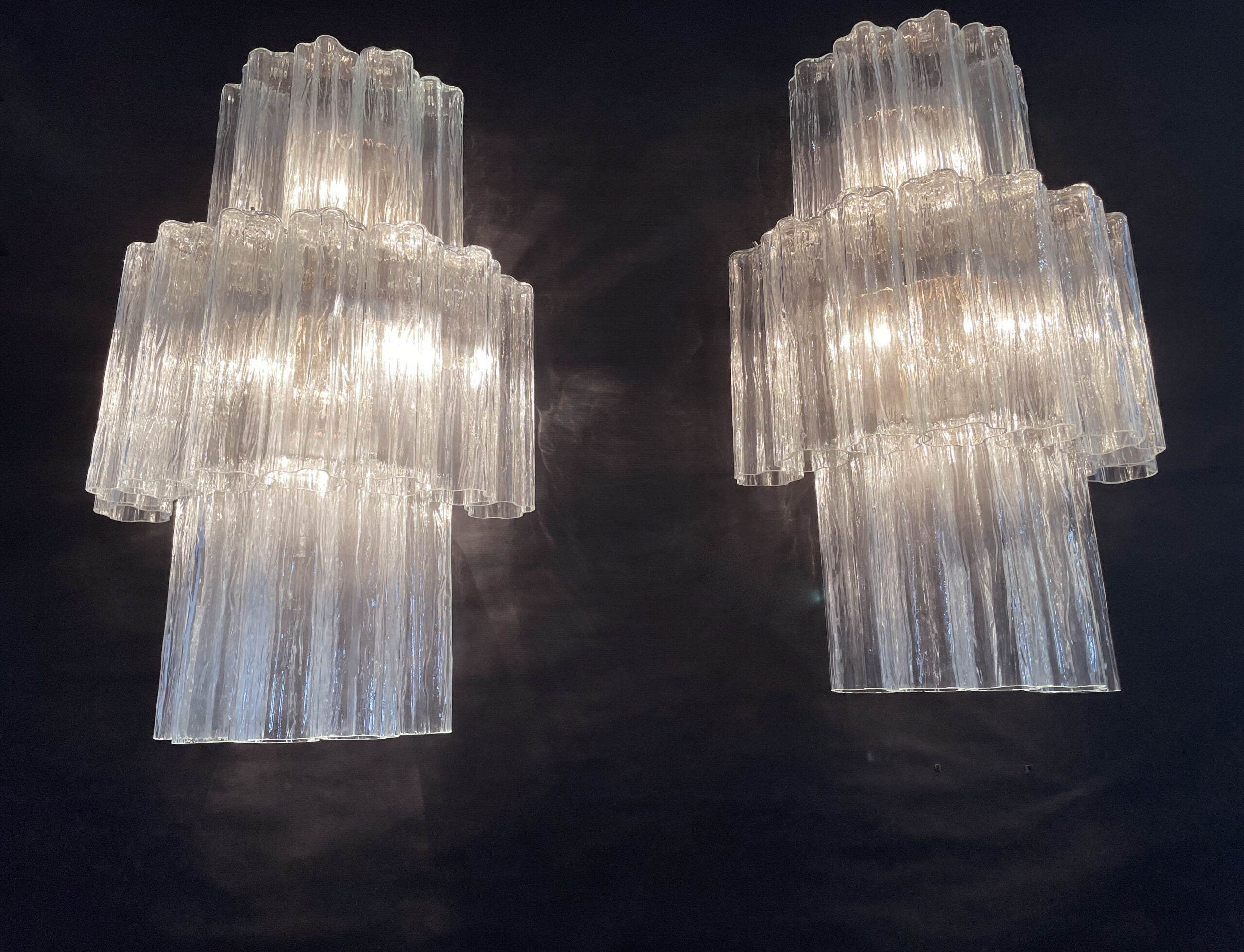 Murano Wall Lamp | 18 Clear Prism Glass | Set of 2