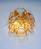 Murano Wall Lamp | 10 White Crostoli Glass | Set of 2