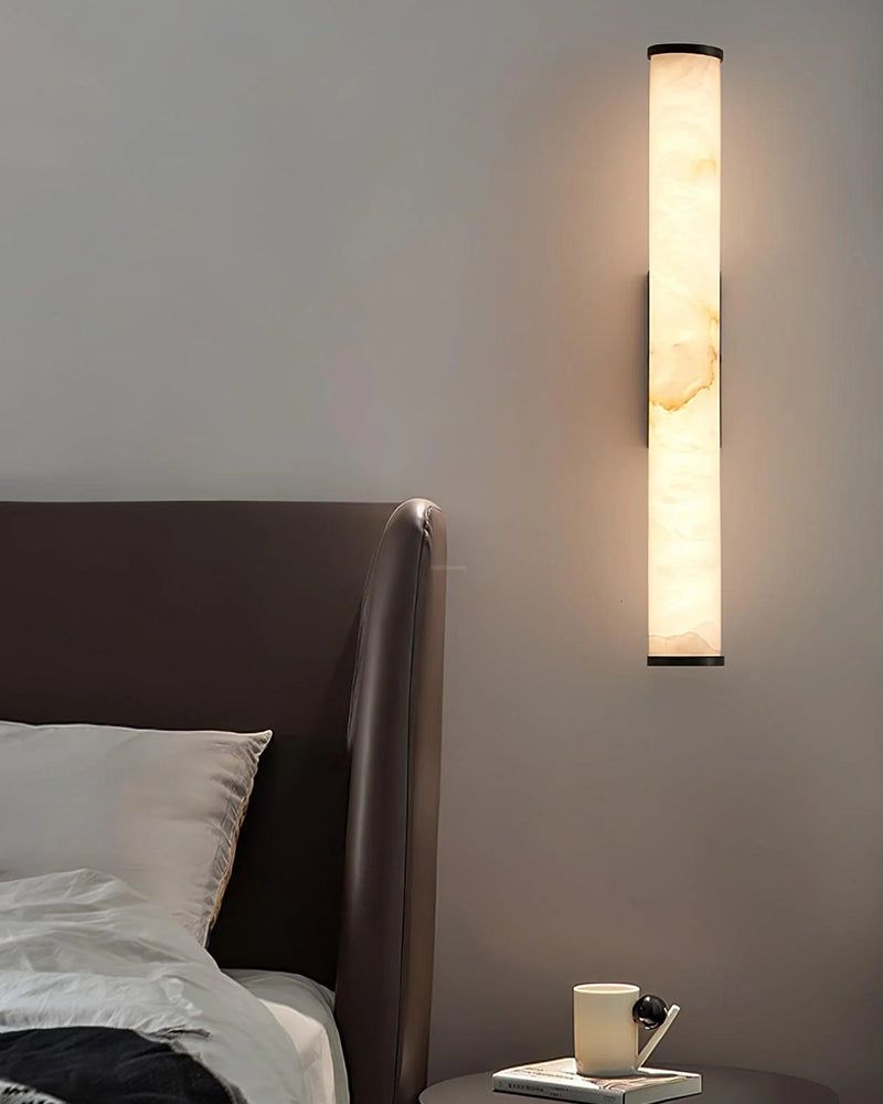 LED Copper Cylindrical Alabaster Wall Sconce additional product view