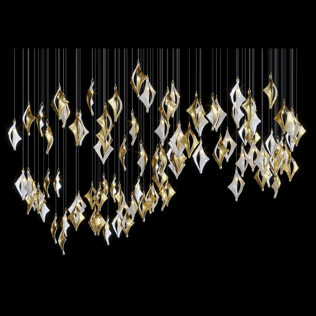 Black Gold Diamond Cascade Chandelier