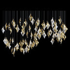 Black Gold Diamond Cascade Chandelier