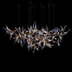 Pink Silver Leaf Vine Chandelier