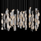 White Ribbon Wave Chandelier