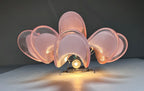 Murano Wall Lamp | 6 Pink Lattimo Petal Glass | Set of 2