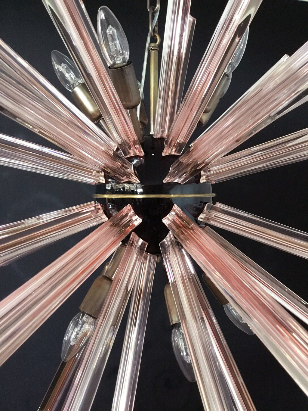 Murano Chandelier | 50 Pink Sputnik detail by Bling Lighting Studio