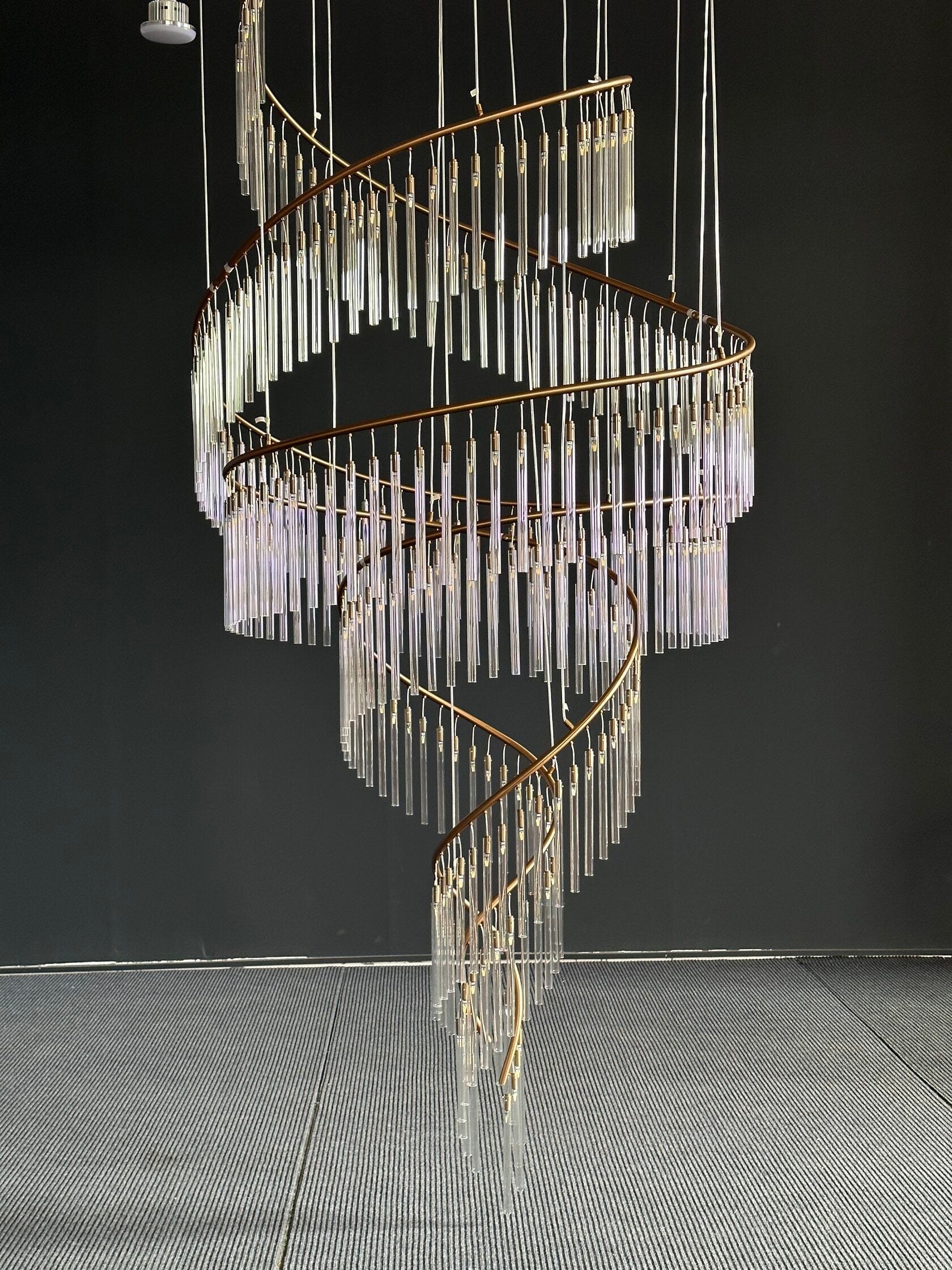 Spiral Crystal Ribbon Chandelier