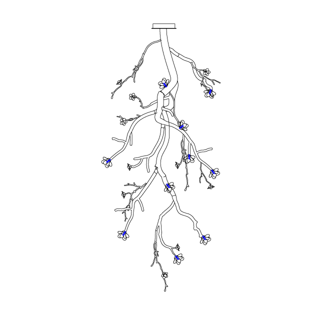 Large Long Branch Flower Chandelier by Bling Lighting Studio