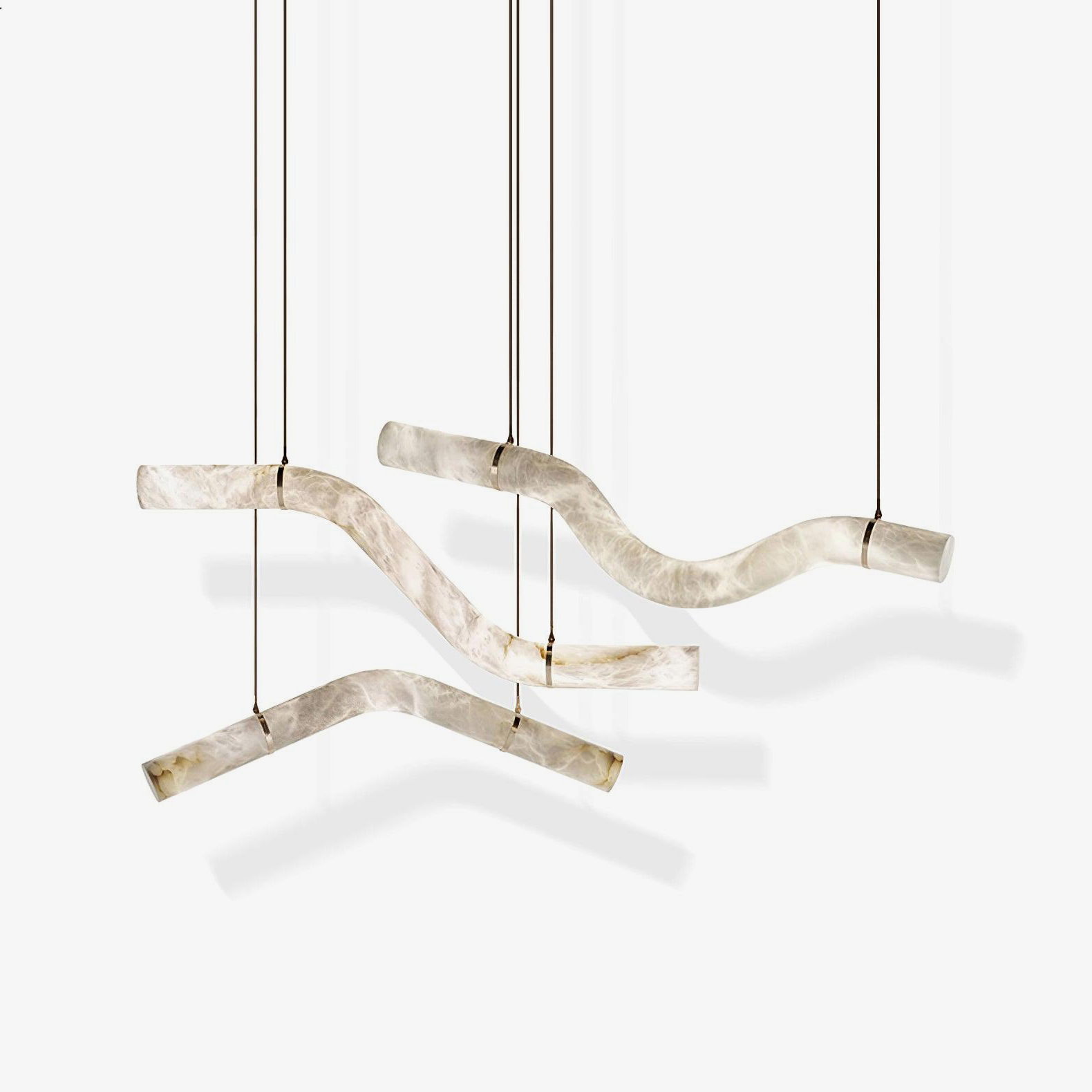 Streamlined Alabaster Pendant Lamp by Bling Lighting Studio