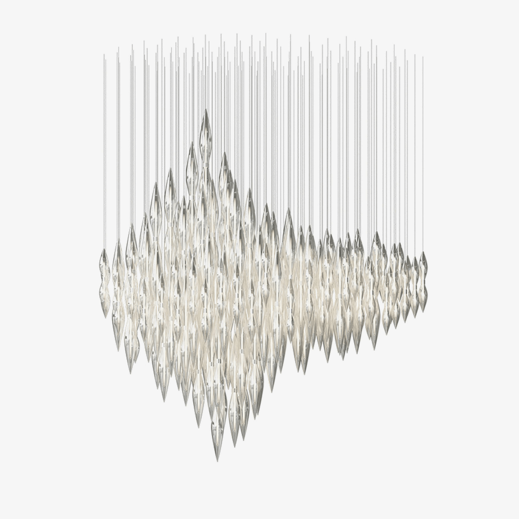 Opera High Ceiling Linear Chandelier by Bling Lighting Studio