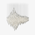 Opera High Ceiling Linear Chandelier by Bling Lighting Studio