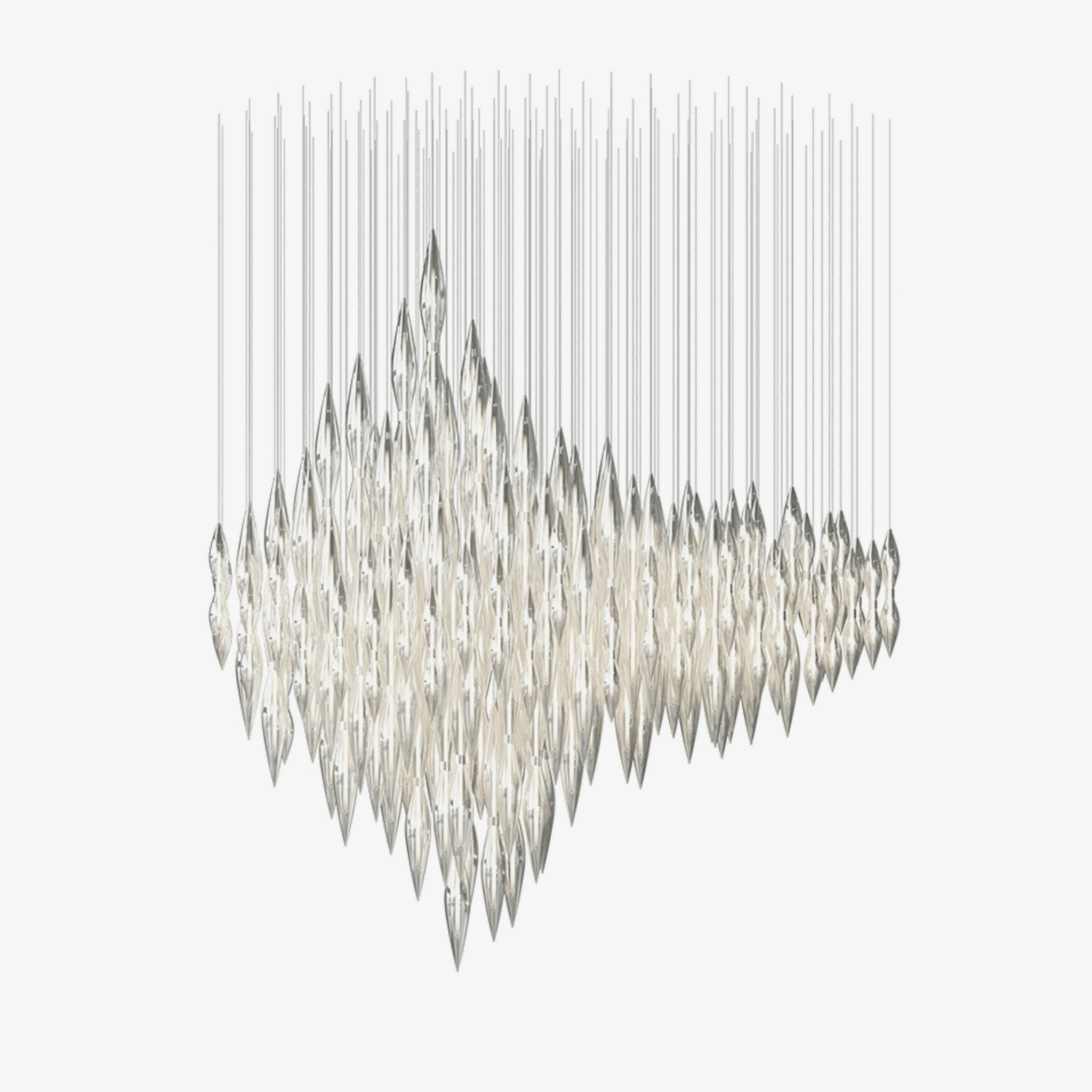 Opera High Ceiling Linear Chandelier by Bling Lighting Studio