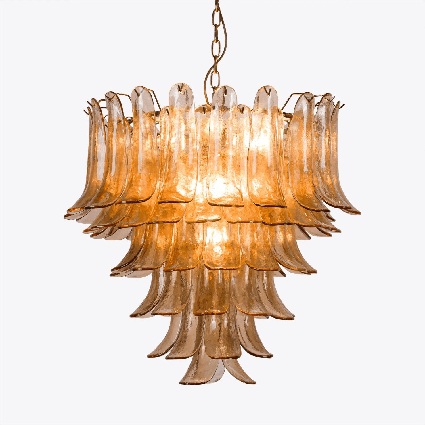 Amber Petalo Chandelier Glass lighting by Bling Lighting Studio