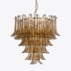 Amber Petalo Chandelier Glass lighting by Bling Lighting Studio