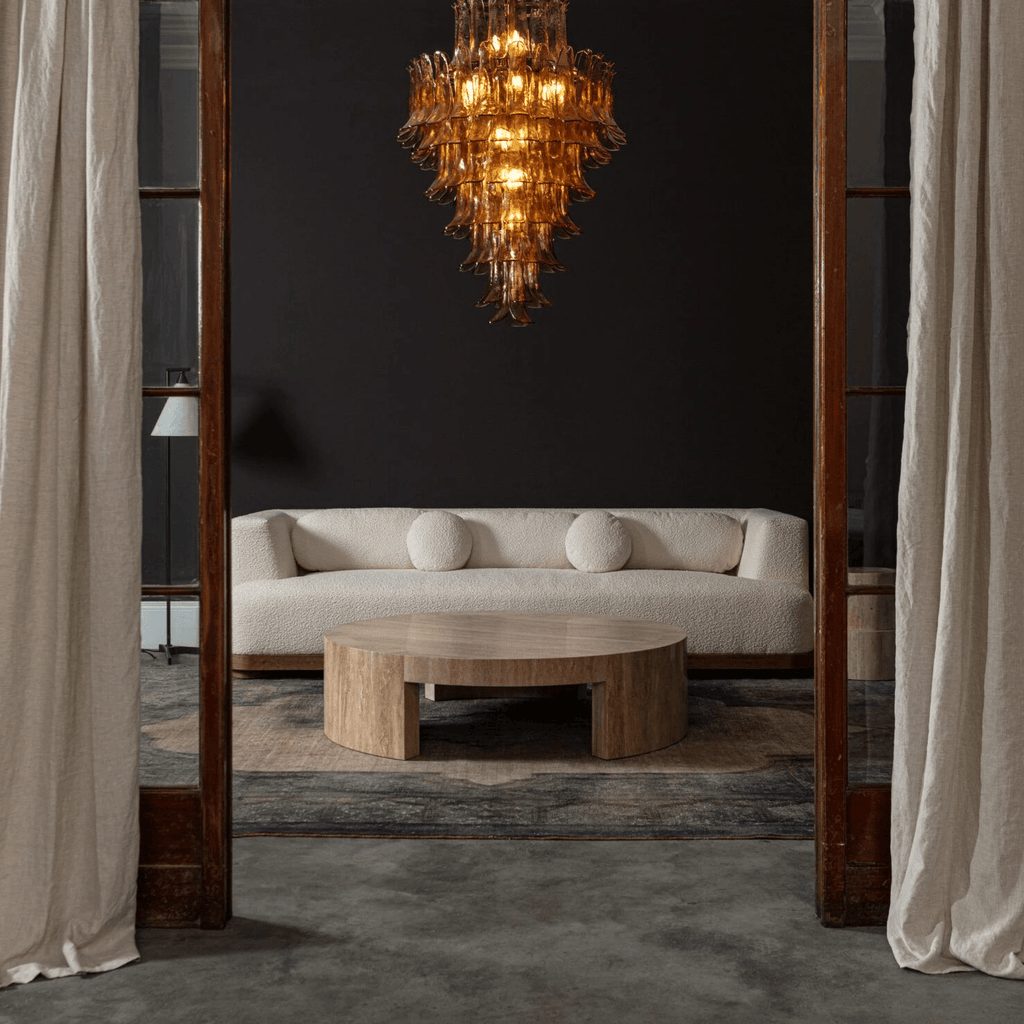 Amber Petalo Chandelier Glass lighting by Bling Lighting Studio