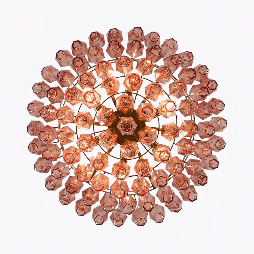 Murano Poliedri Pink Polygon Drop Chandelier product image