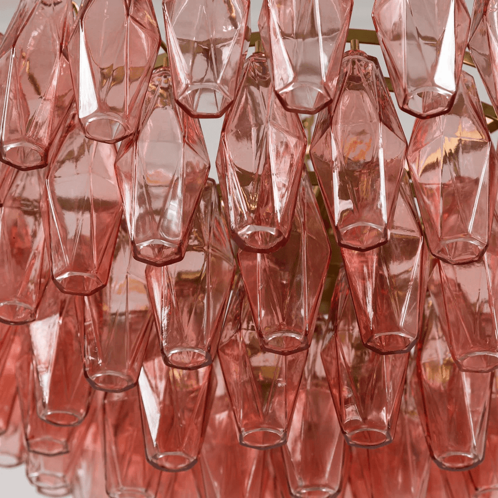 Murano Poliedri Pink Polygon Drop Chandelier product image