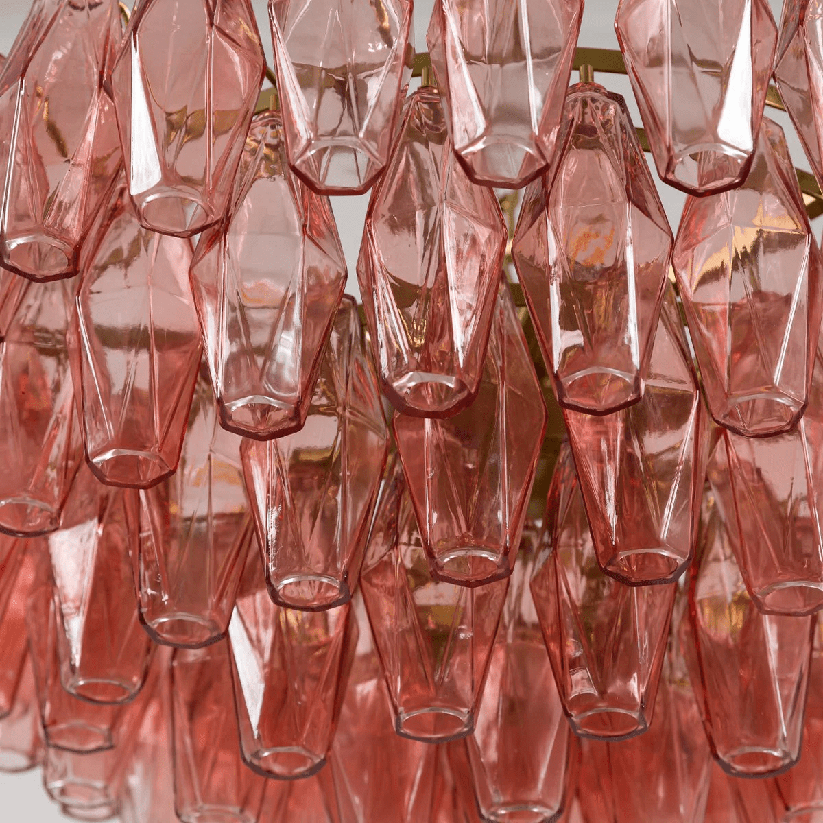 Murano Poliedri Pink Polygon Drop Chandelier product image