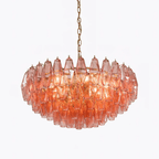 Murano Poliedri Pink Polygon Drop Chandelier product image