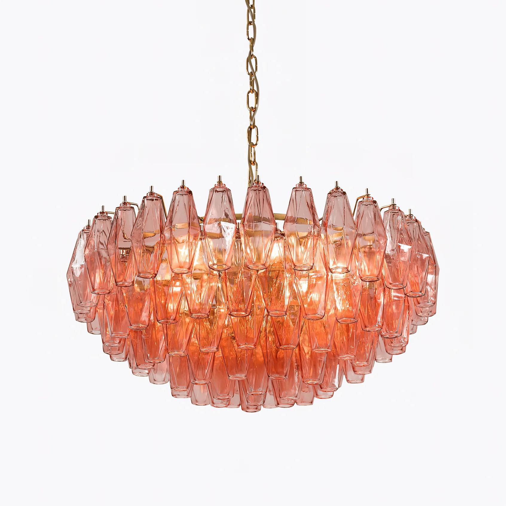 Murano Poliedri Pink Polygon Drop Chandelier product image