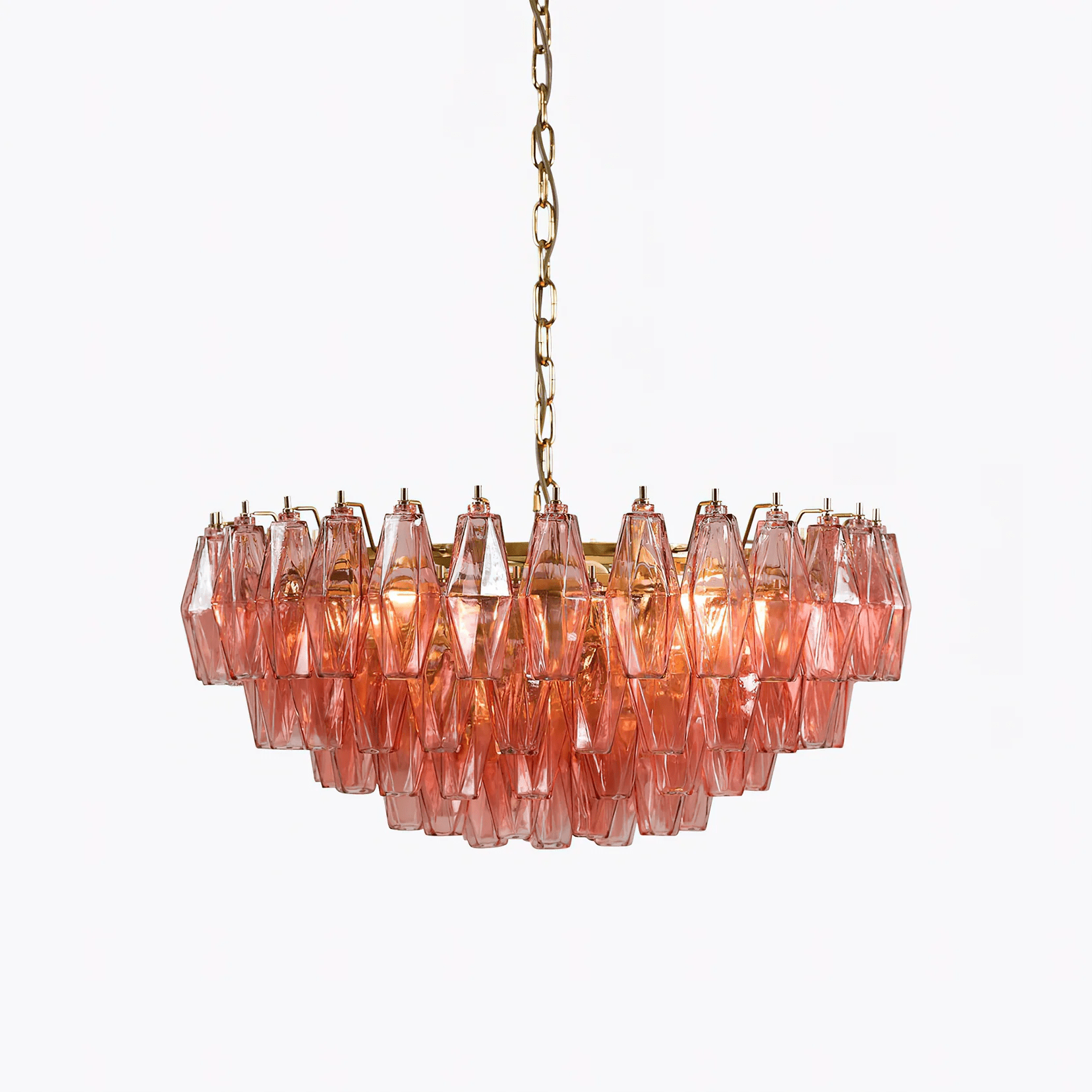 Murano Poliedri Pink Polygon Drop Chandelier product image