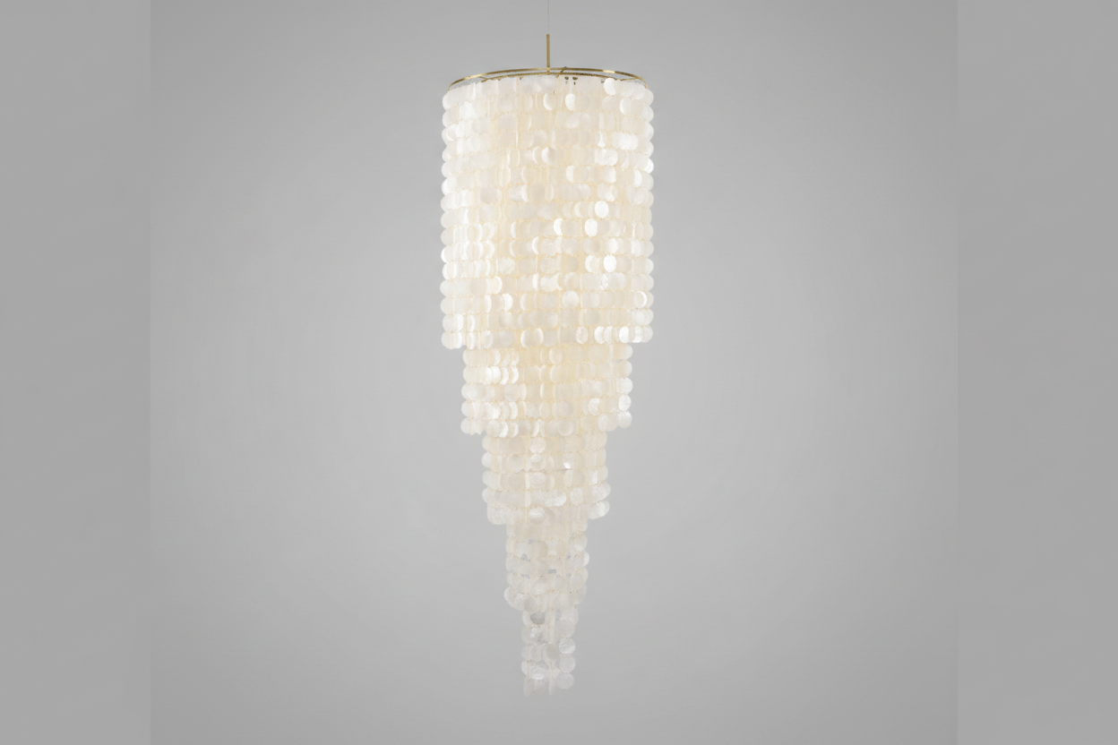 Modern Nerida Shell Chandelier by Bling Lighting Studio