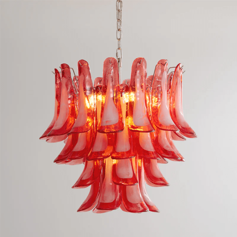 Crimson Glass Petals Chandelier Glass lighting by Bling Lighting Studio
