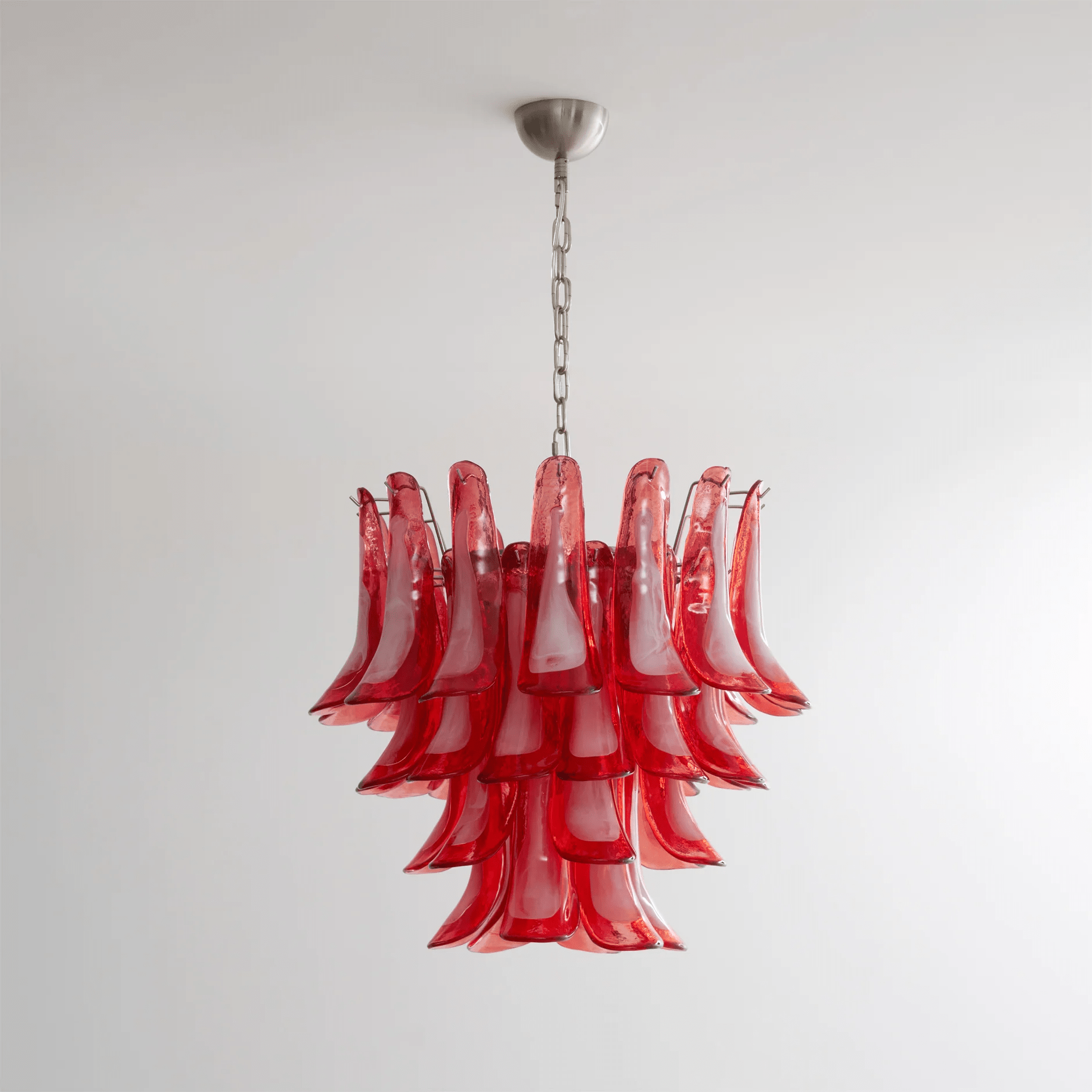 Crimson Glass Petals Chandelier Glass lighting by Bling Lighting Studio
