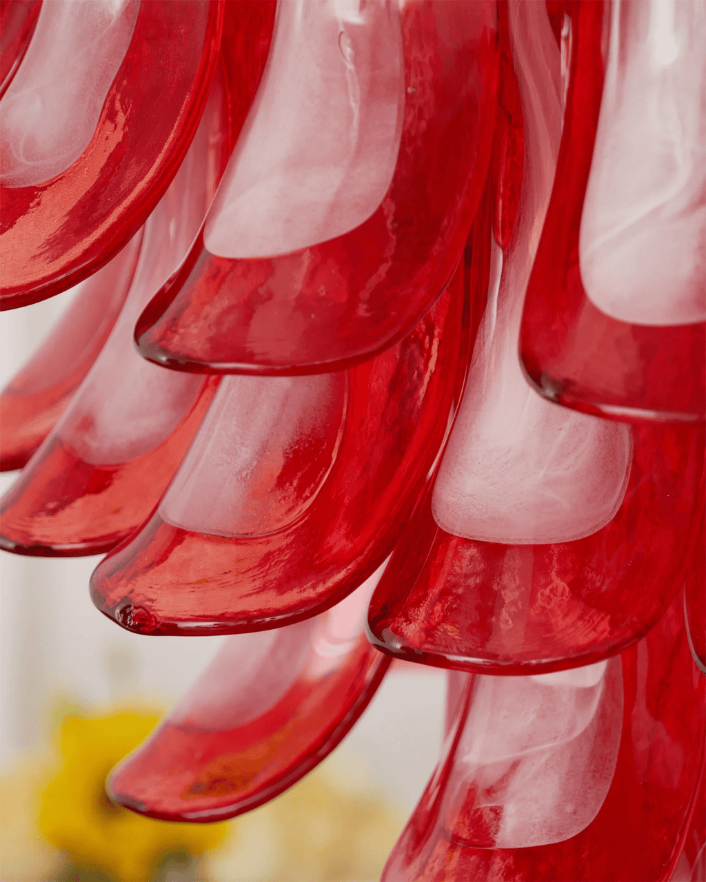 Crimson Glass Petals Chandelier Glass lighting by Bling Lighting Studio