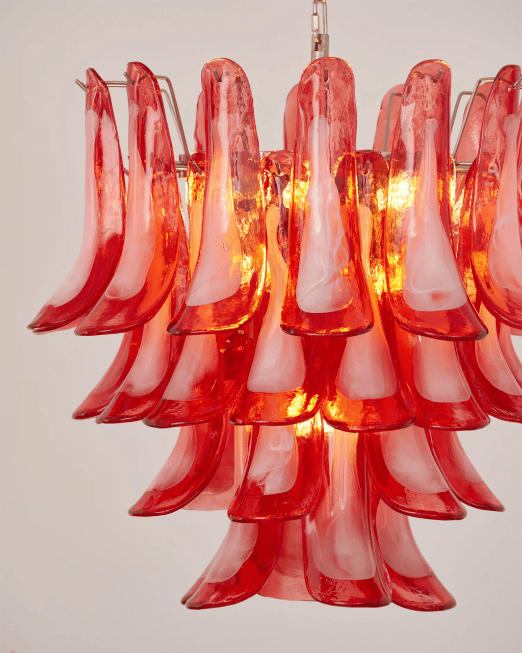 Crimson Glass Petals Chandelier Glass lighting by Bling Lighting Studio